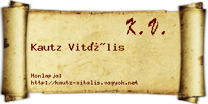 Kautz Vitális névjegykártya